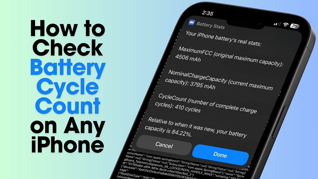 How to Check Battery Cycle Count on any iPhone