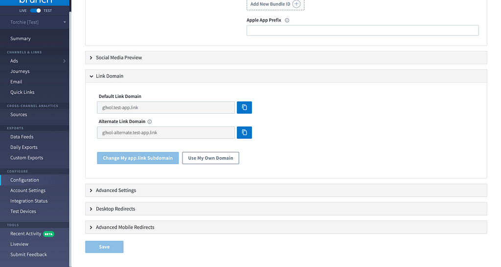 Using  default link domain to test the workflow