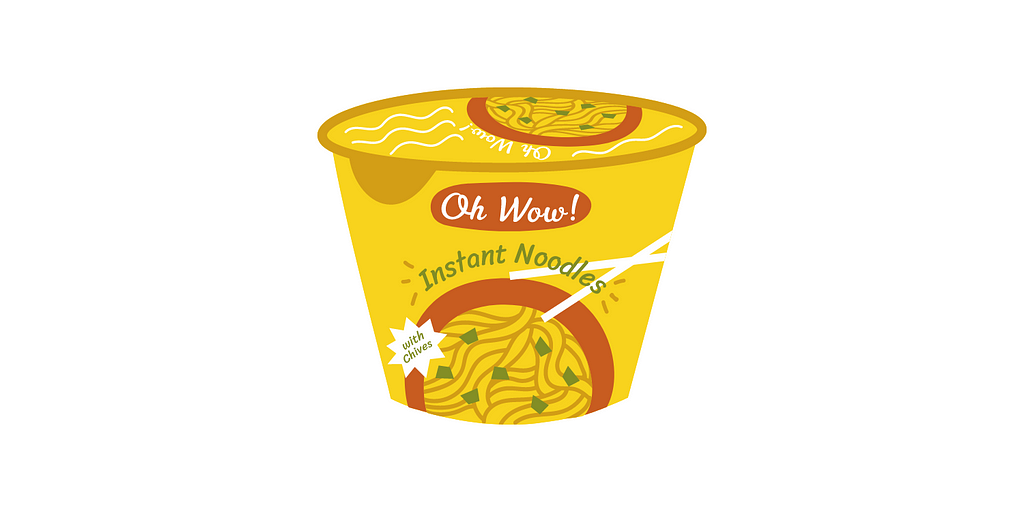 Illustration of instant noodle pot