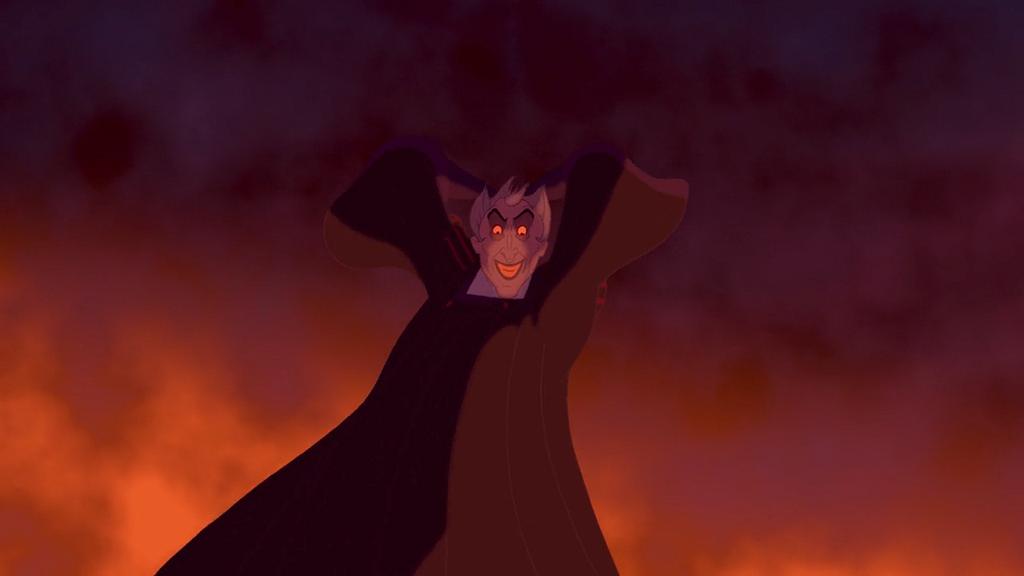 Claude Frollo de O Corcunda de Notre Dame, animação da Disney de 1996