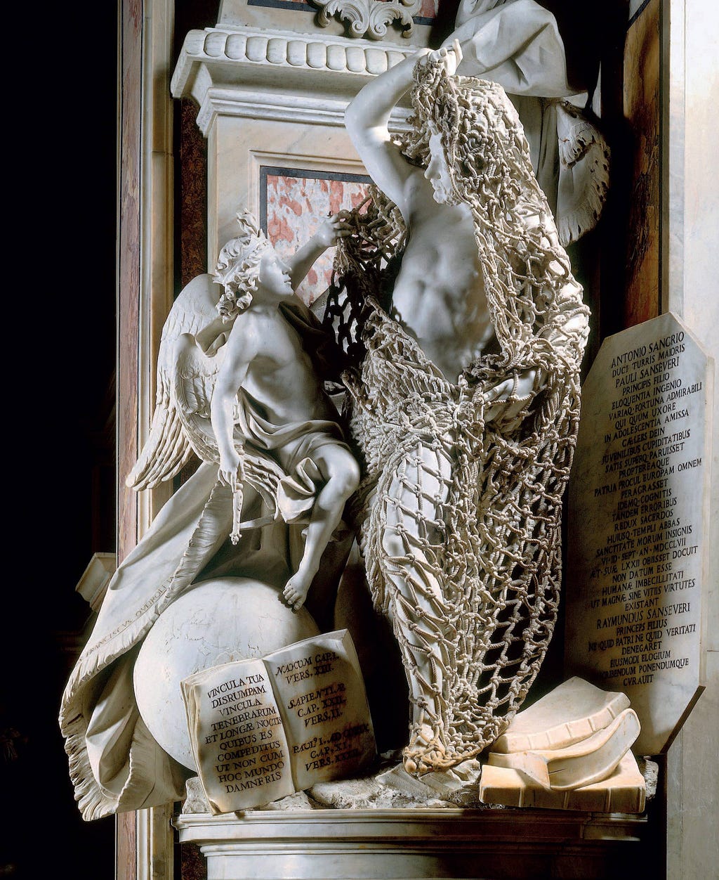 “Il Disinganno”, statue by Francesco Queirolo, located in la Cappella Sansevero, Naples, Italy