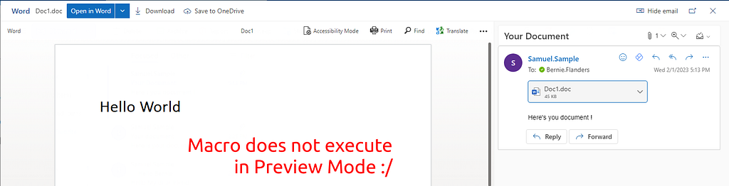 Macros do not execute in Preview mode