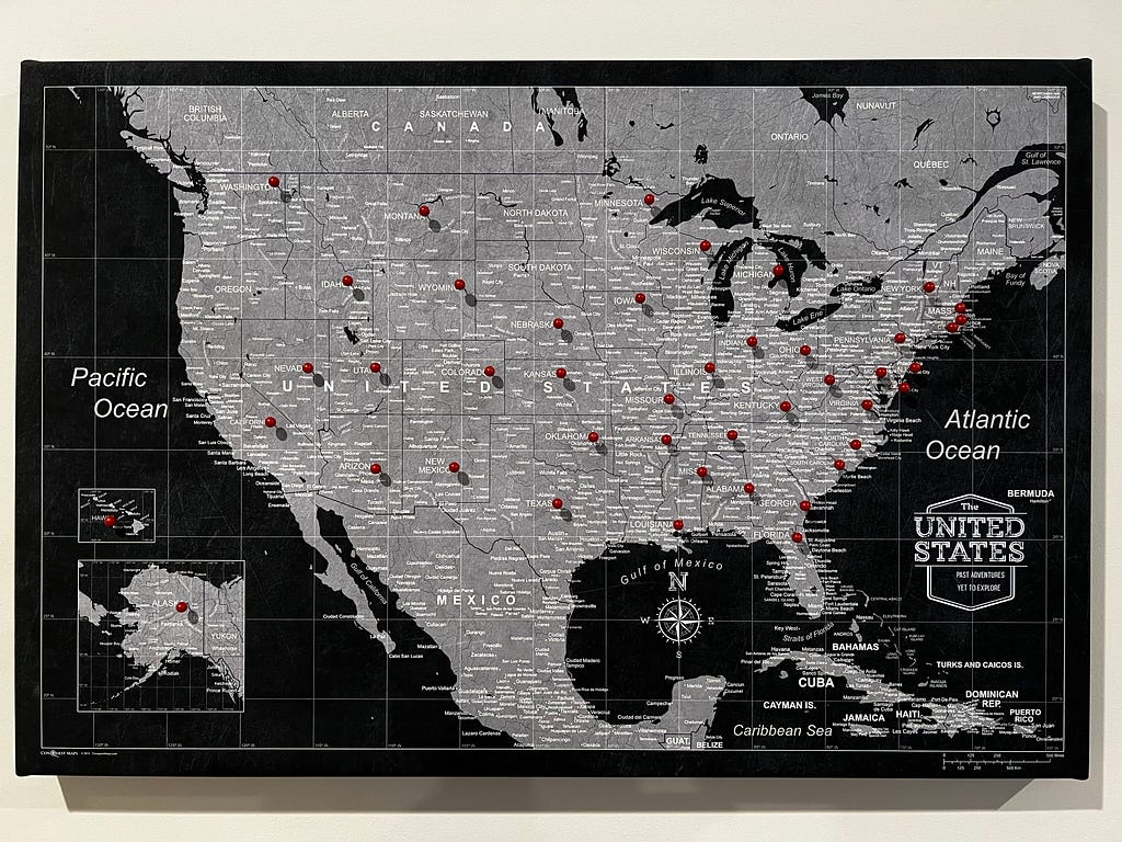 United States Map with Pins