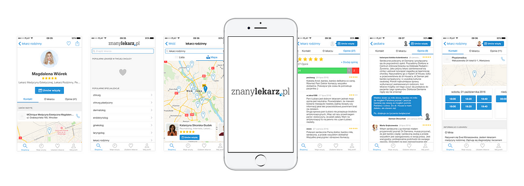 Docplanner iOS final application screens