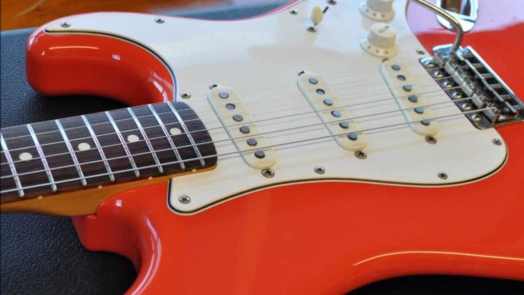 Red squier stratocaster