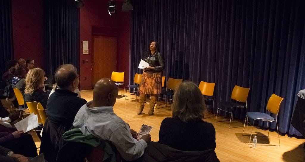 Taneshia Nash Laird introduces the students of Princeton University Professor Brian Herrera