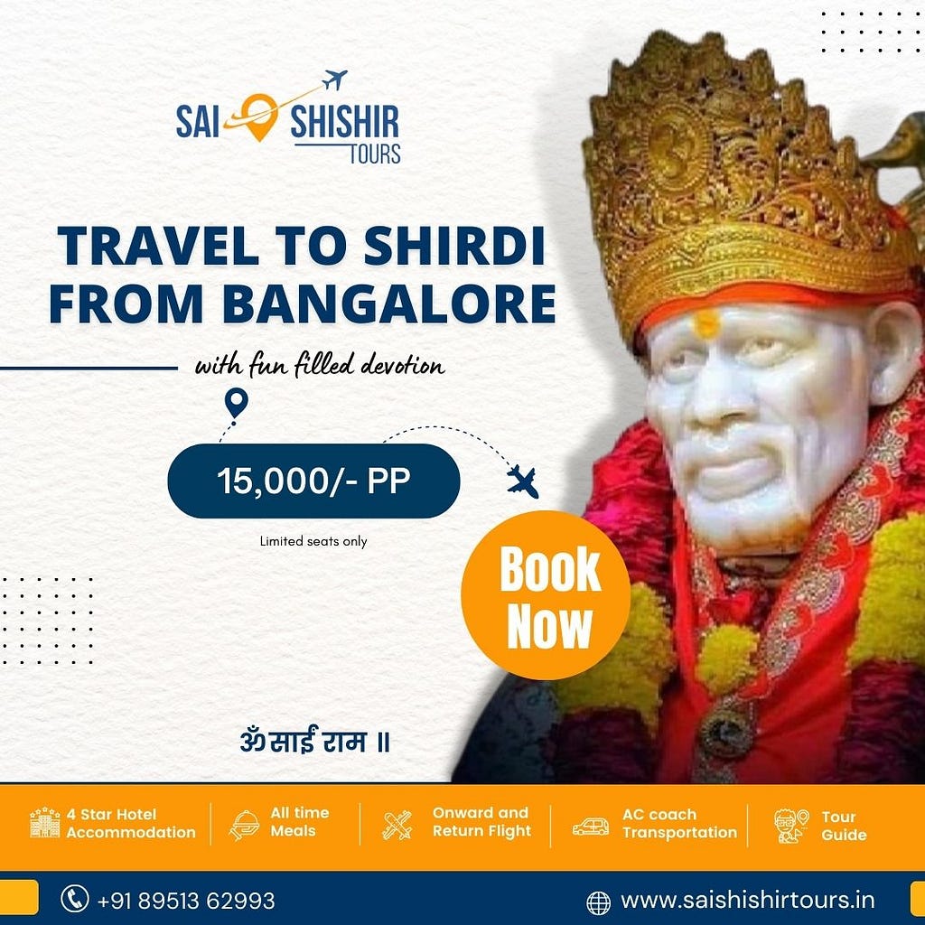 Shirdi flight package from Bangalore