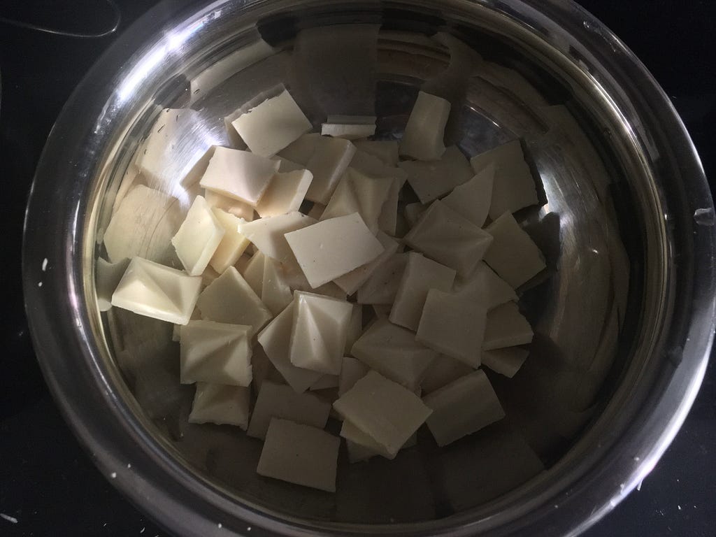 Milky Bar chocolate cut into small pieces