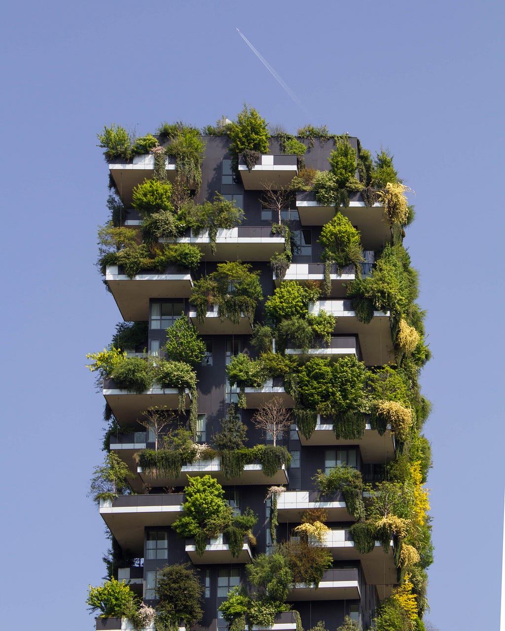 Urban sustainable apartments with trees eveywhere