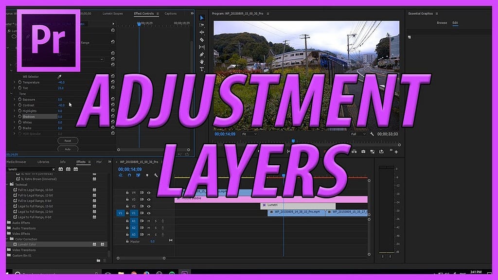 How to Add Adjustment Layers in Premiere Pro?
