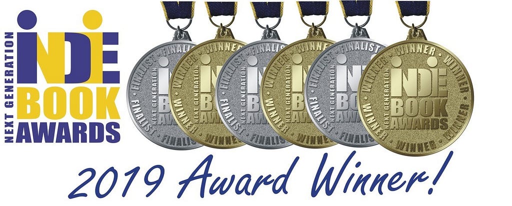 Graphic for Next Generation Indie Book Awards featuring gold and silver medals.