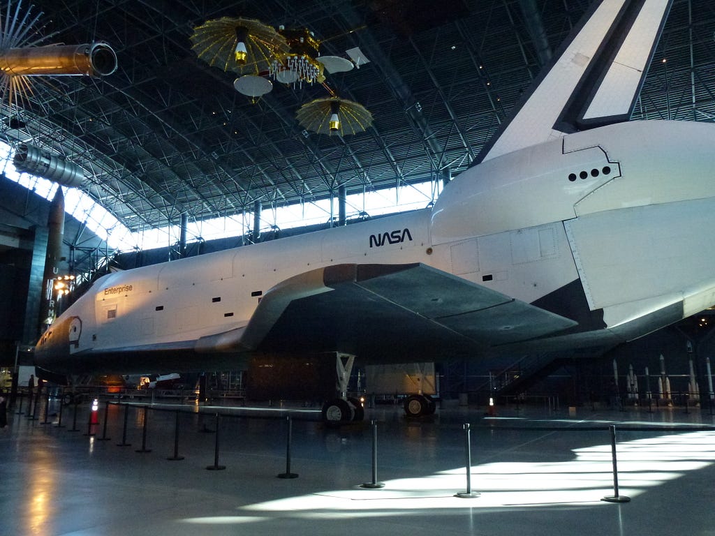A NASA space shuttle.