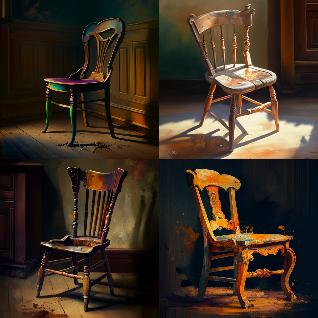 chairs, oil painting