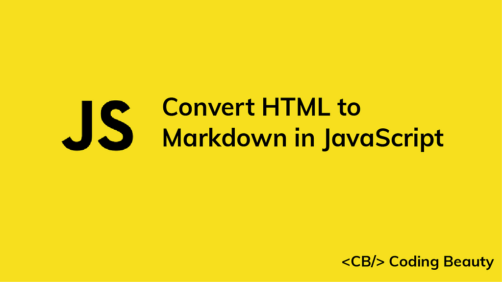 convert html to markdown javascript