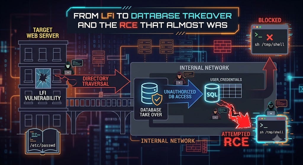 From LFI to Database Takeover and the RCE That Almost Was