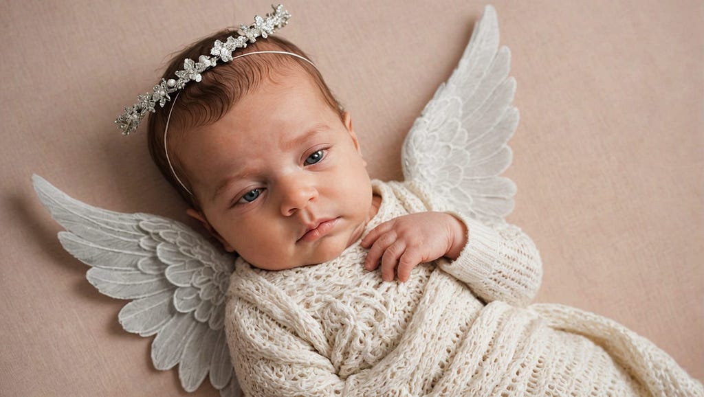 baby with angel wings