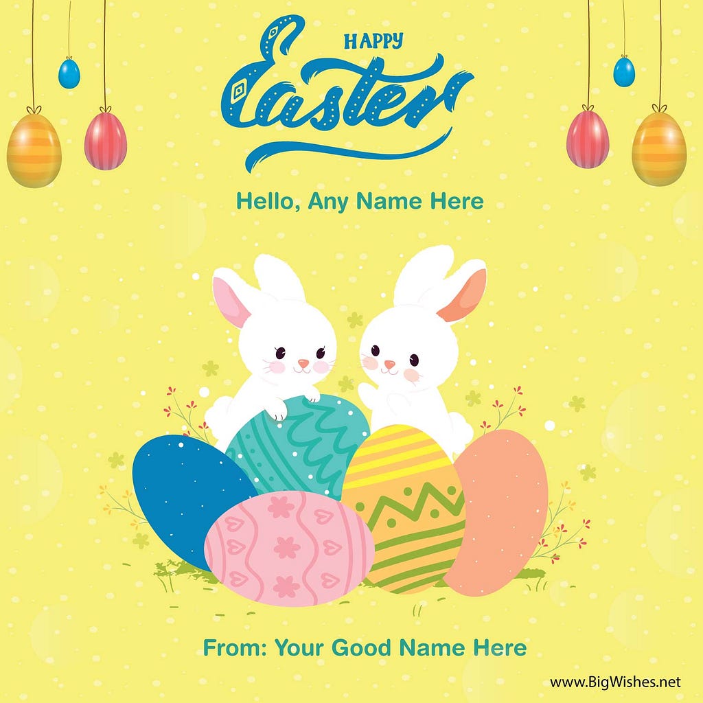 Cute Happy Easter Images with Name