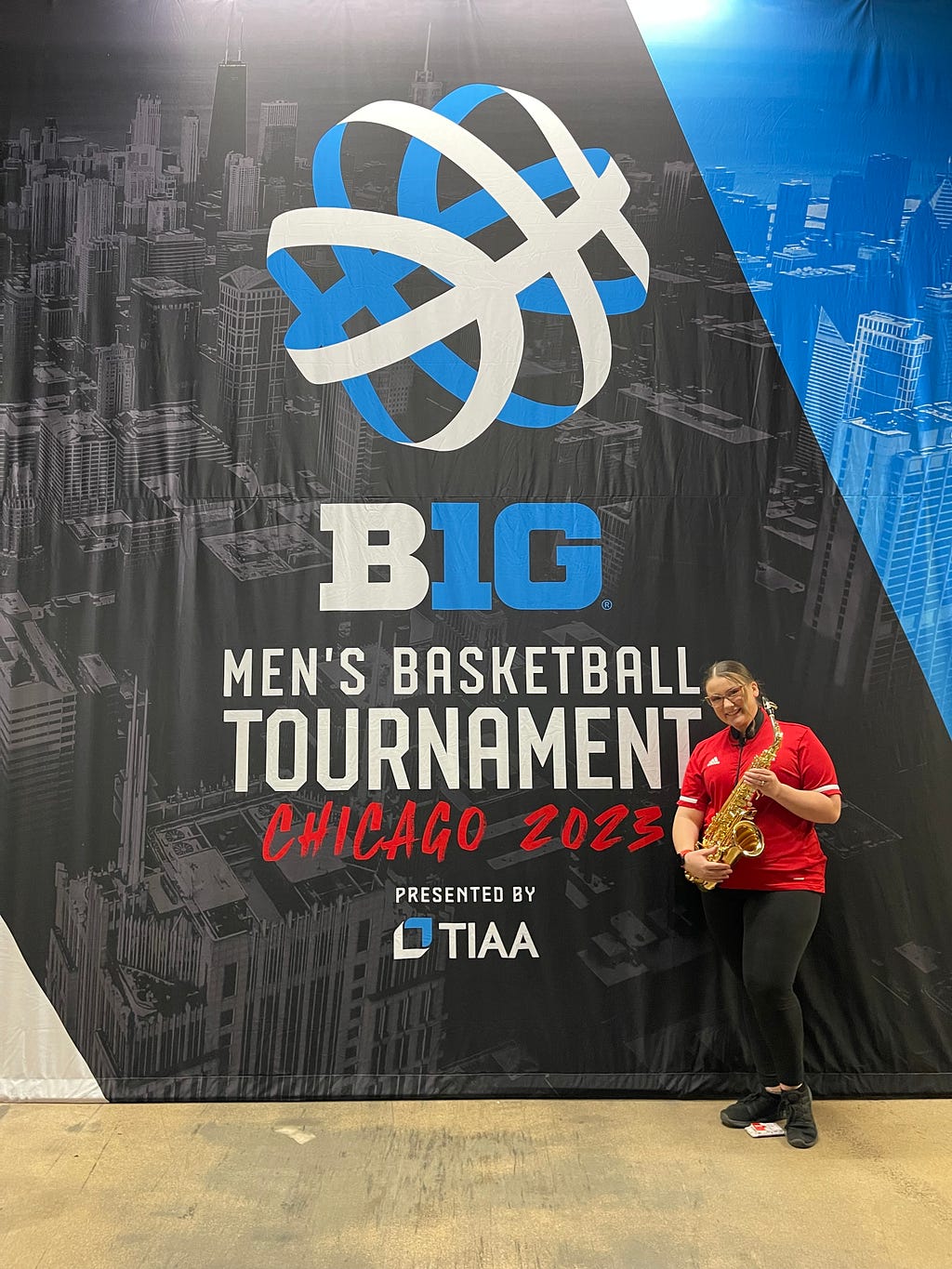 Anissa poses for a photo at the Big Ten Men’s Basketball Tournament in Chicago