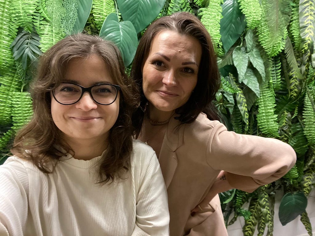 Our partner Diana with Dorota, co-founder of portfolio company HiPets.