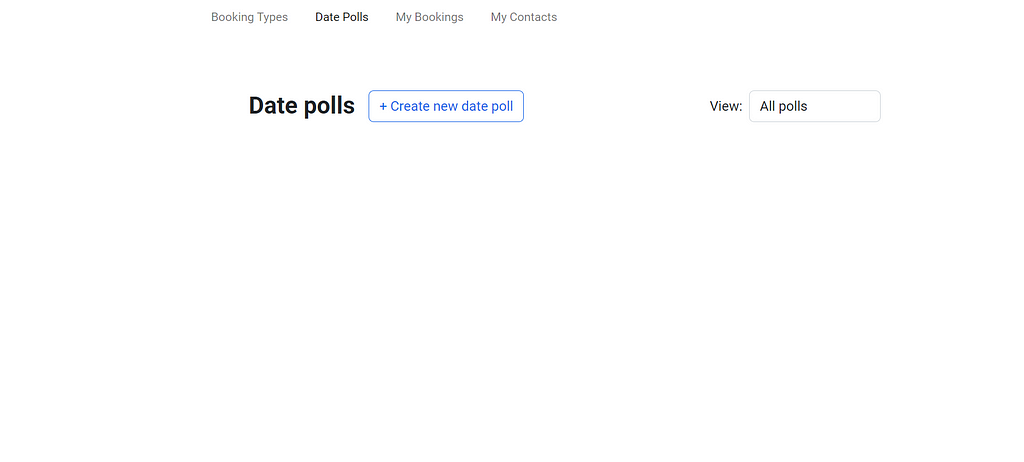 Screenshot of the Date polls page.