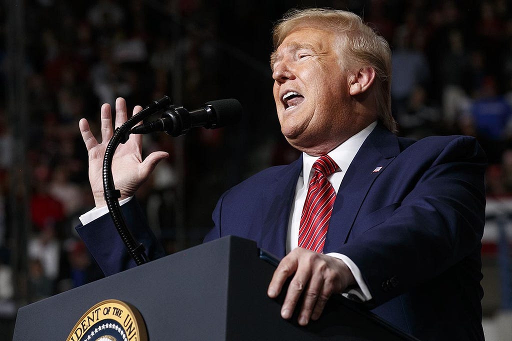 At a South Carolina Rally, reported by Politico, Trump rallies his base to treat coronavirus as a “hoax”