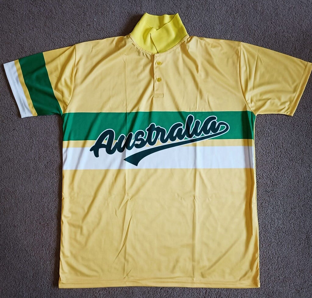 Australia Retro 80s 90s Style One Day ODI Australian Cricket Shirt