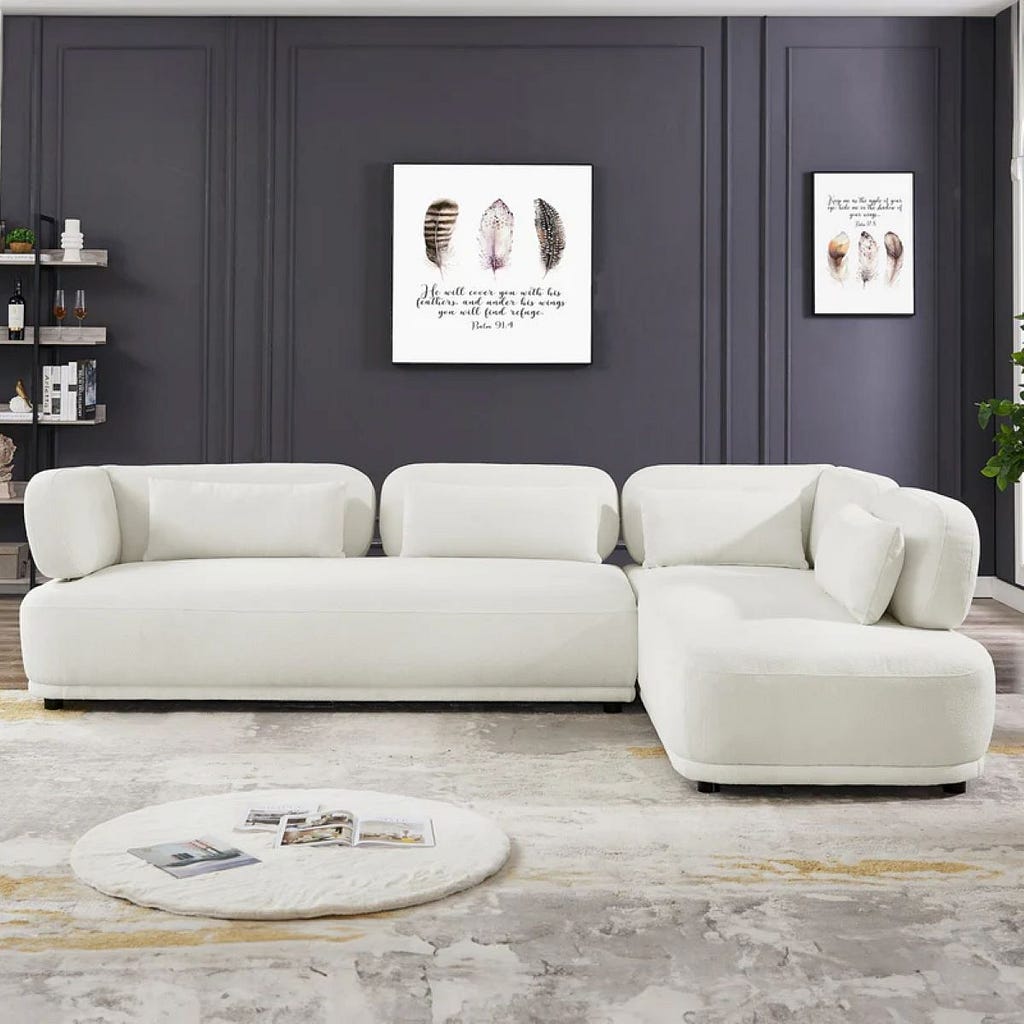 Richmond Ivory Boucle Sectional Sofa from Mid in Mod