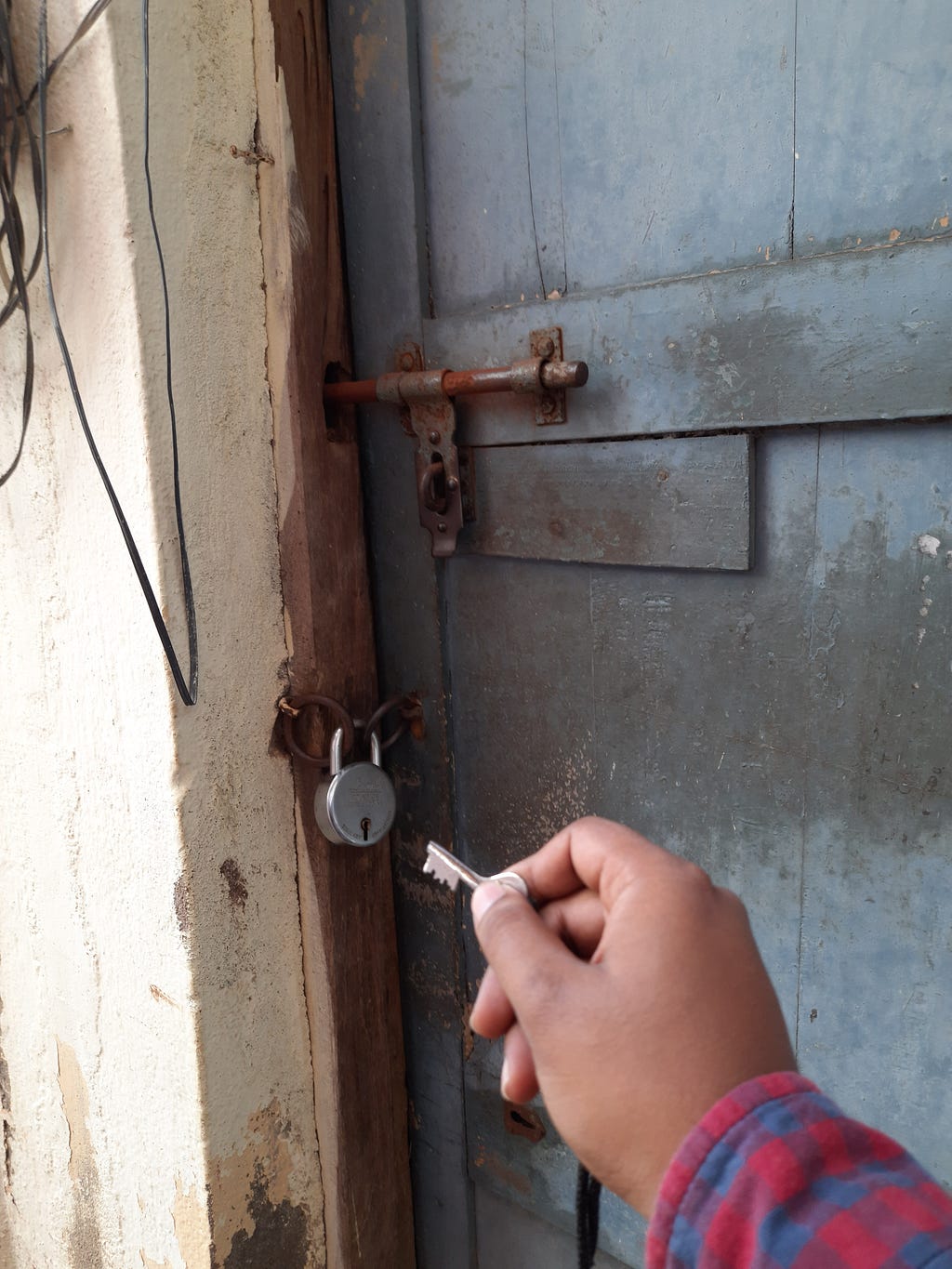 initiation of unlocking the garage door