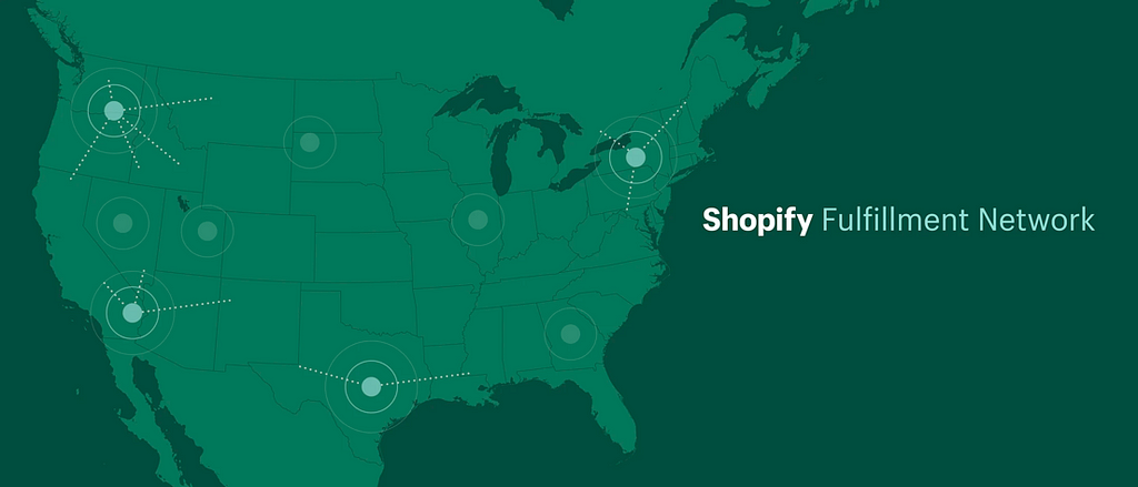 A map of the Shopify Fulfillment Network.