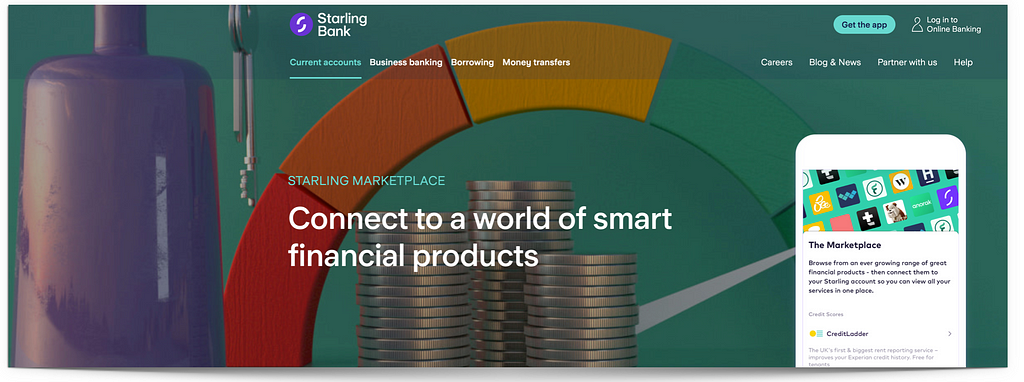 An example of a B2C App Marketplace, courtesy Starling Bank Personal Finance Marketplace.