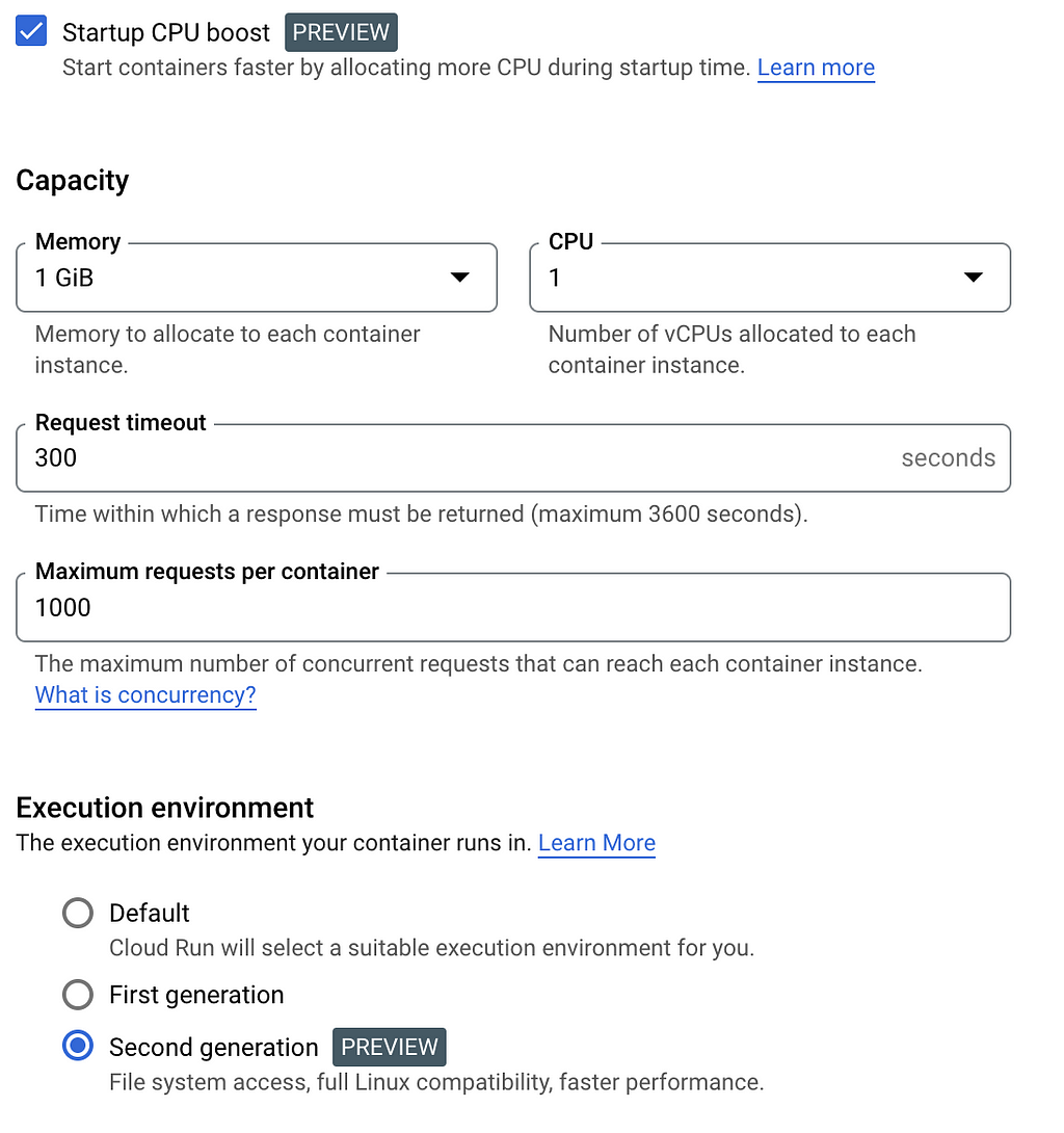 Cloud Run Container Config 2