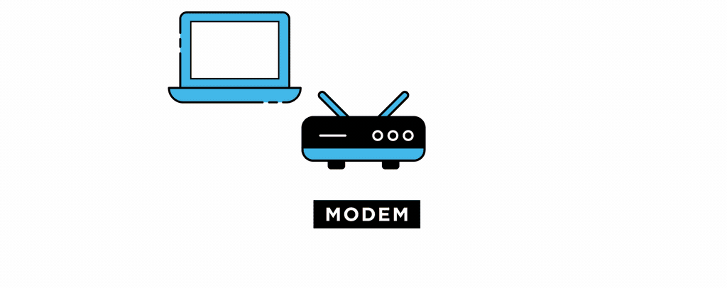 Animation shows the modem is inundated with too many devices (laptops, cameras, mobiles, game controllers, fridges) causing t