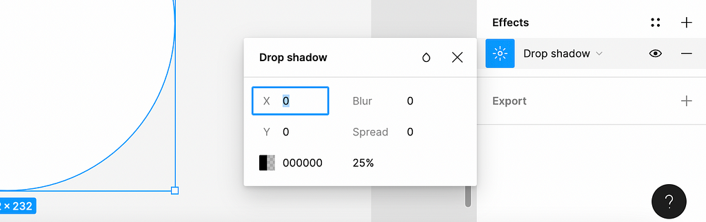 Drop shadow using no specific values, just an example