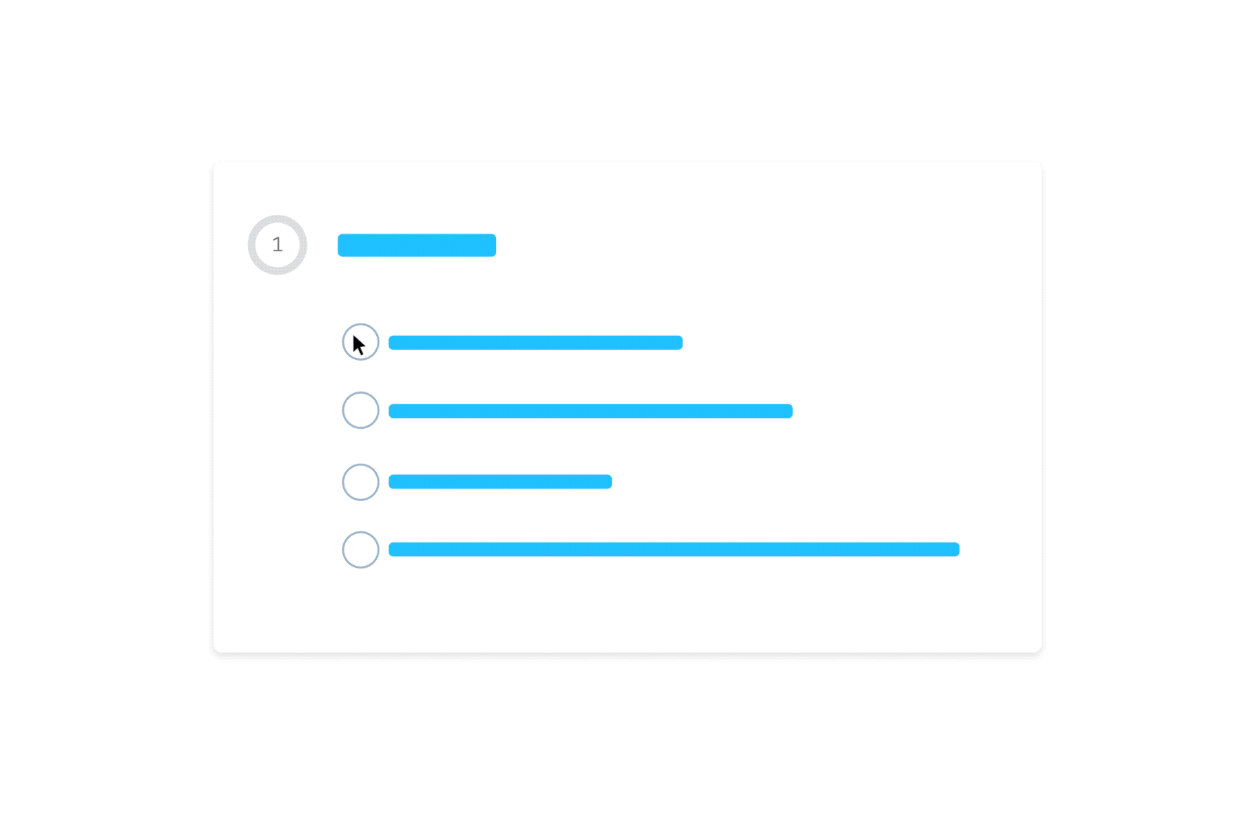 Animation showing how completed items move up and down a list.