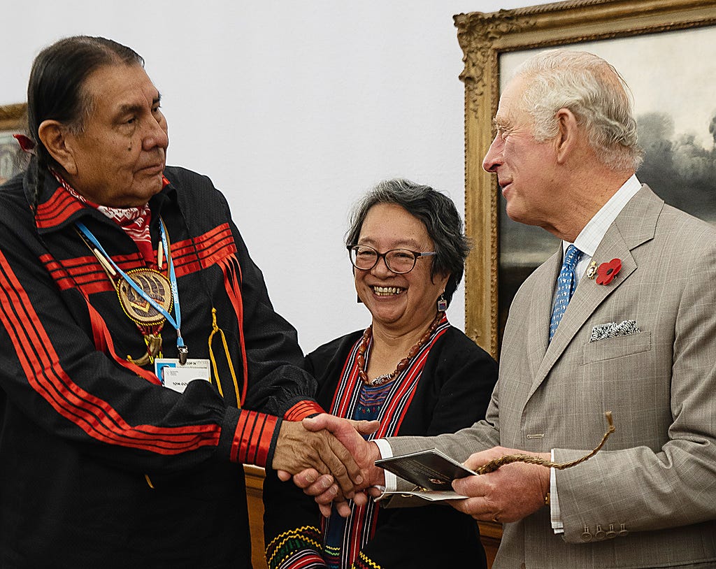 Tom B. K. Goldtooth and His Royal Highness Prince Charles, Prince of Wales.