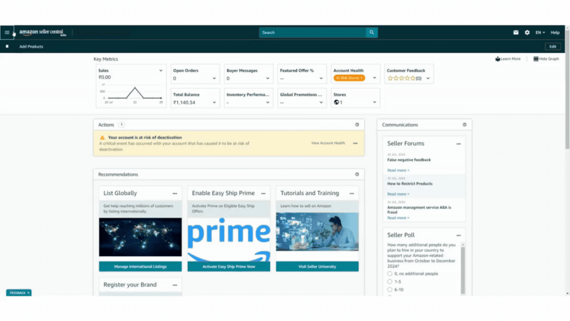 Steps to access FBA Sales Report