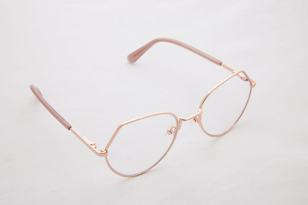 Gold Full Rim Geometric Eyeglasses