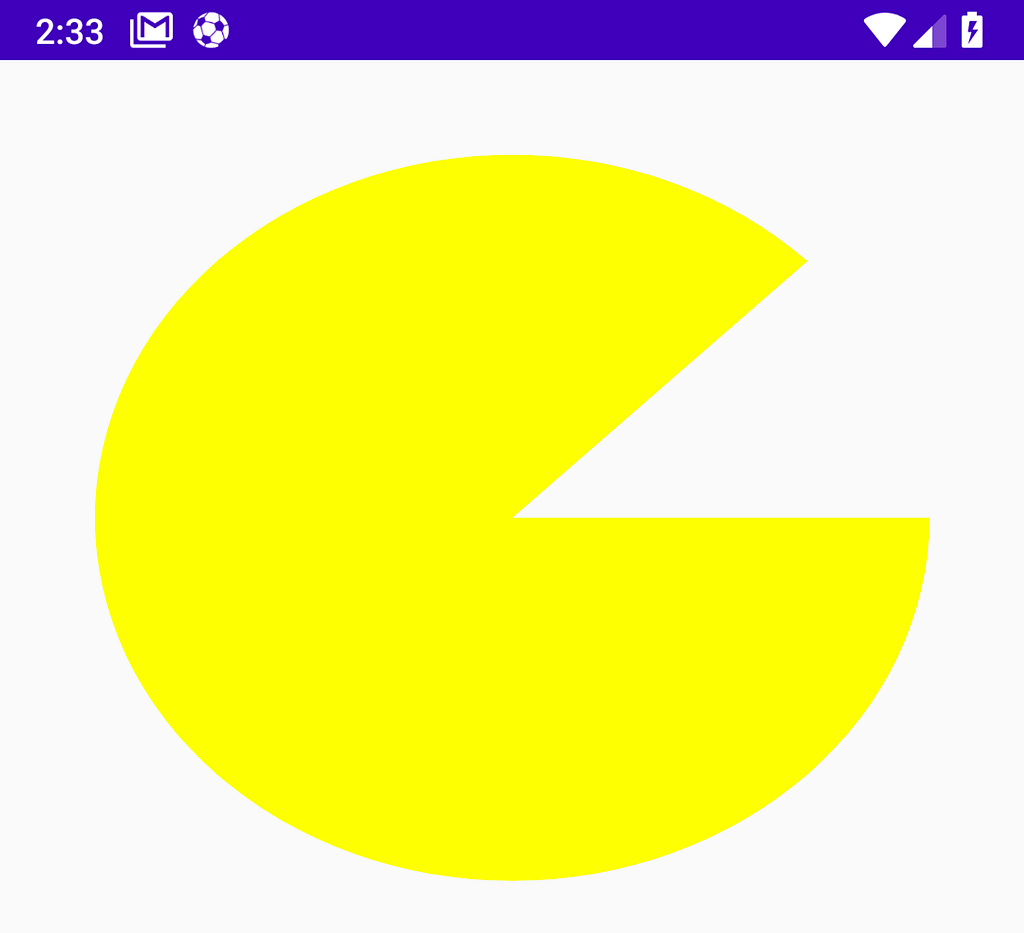 Pacman Body drawn with arcs.