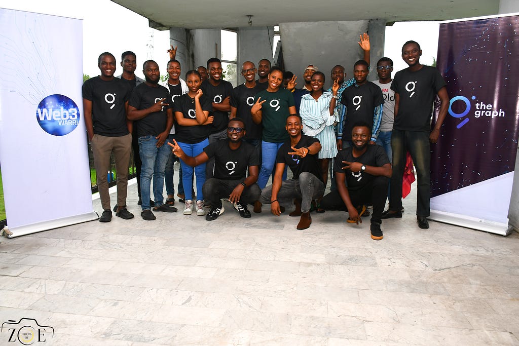 Group photo of web3 warri community after the building subgraphs codelabs session.