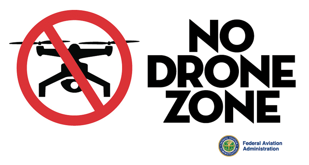 Illustration of No Drone Zone sign.