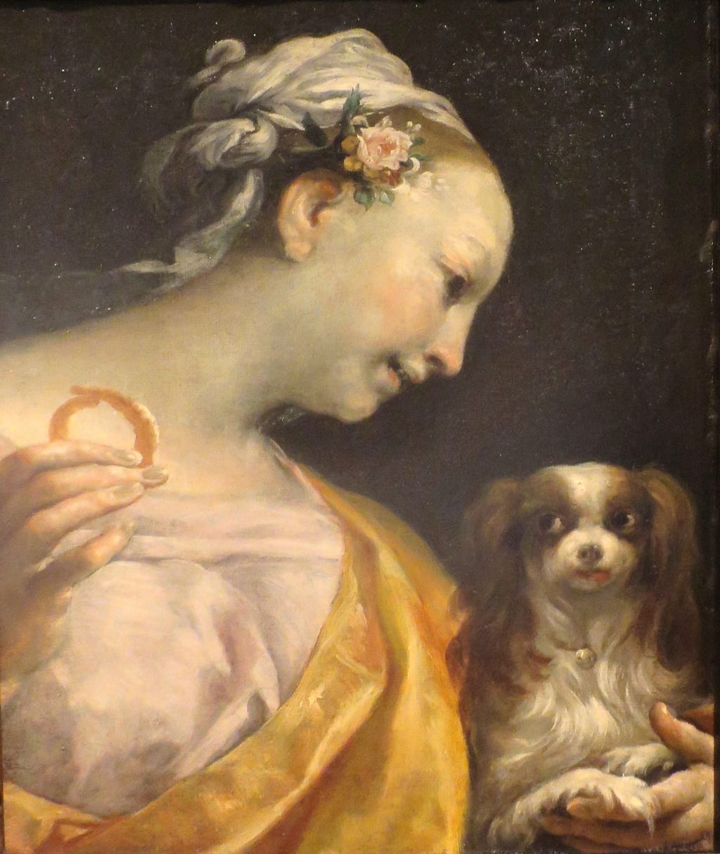 A lady with a dog