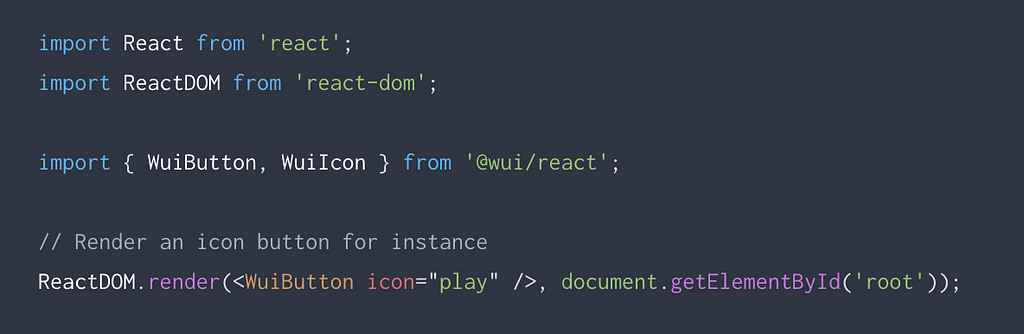 Importing components from WUI in React