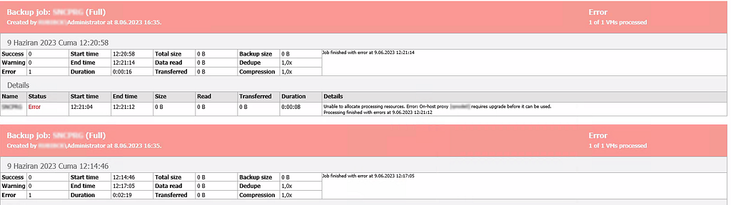 Veeam Backup, error, unable to allocate, proxy