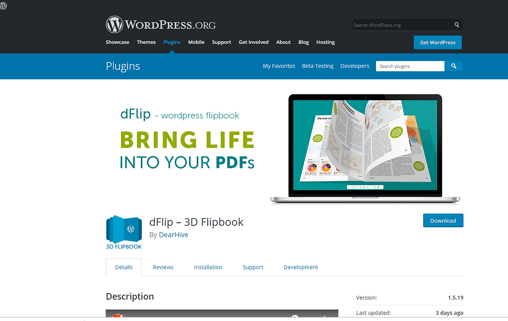 DFlip- 3D Flipbook WordPress Plugin