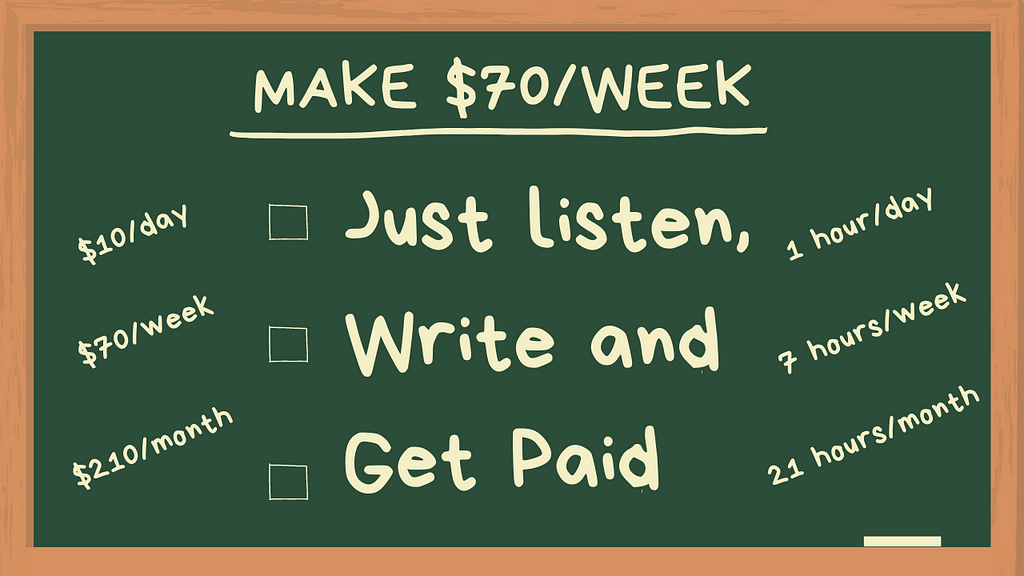 Make $70/week side hustle idea