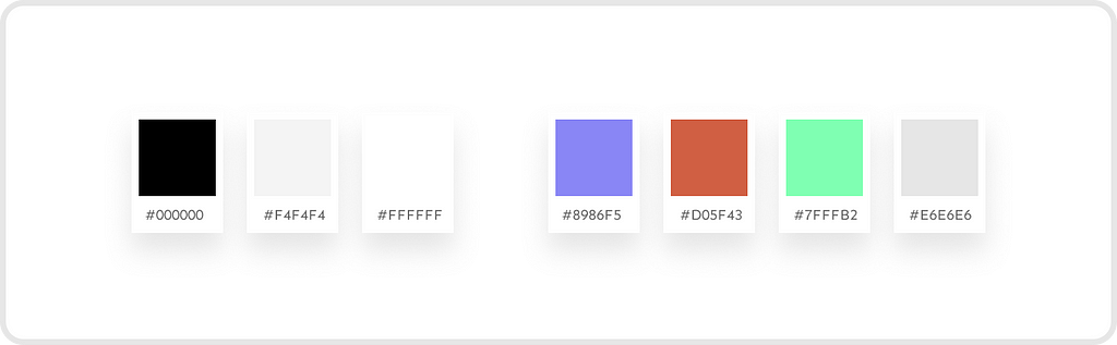 Colour palette for the app