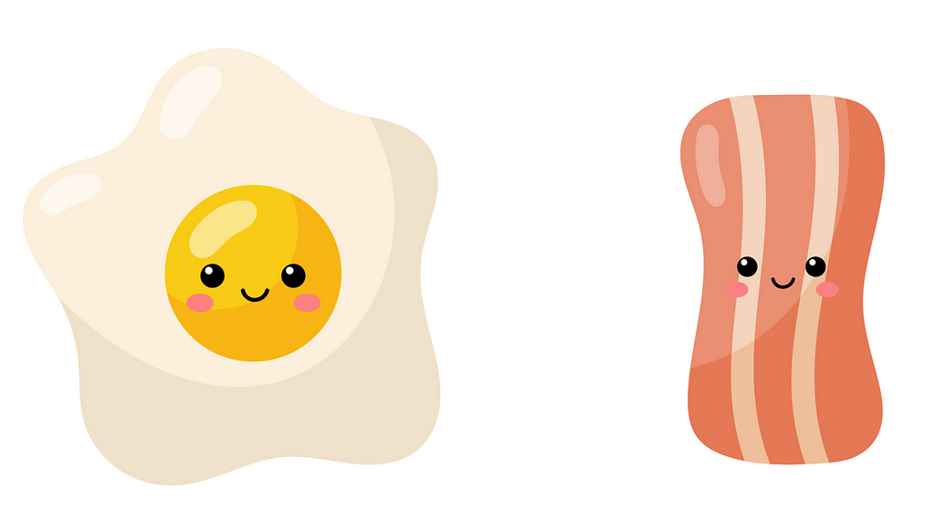Cute egg and bacon