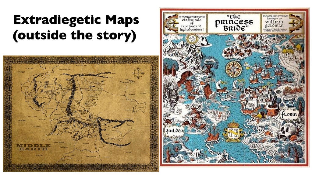 Extradiegetic map examples.