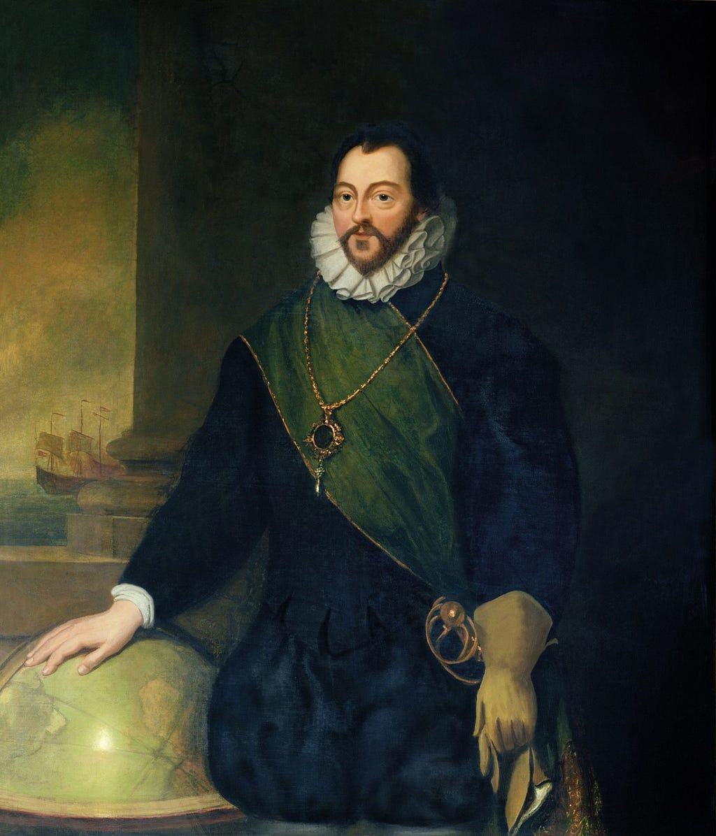 A portrait of Francis Drake