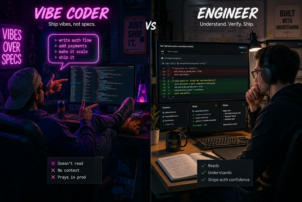 Vibe coding vs AI-Assisted Engineering